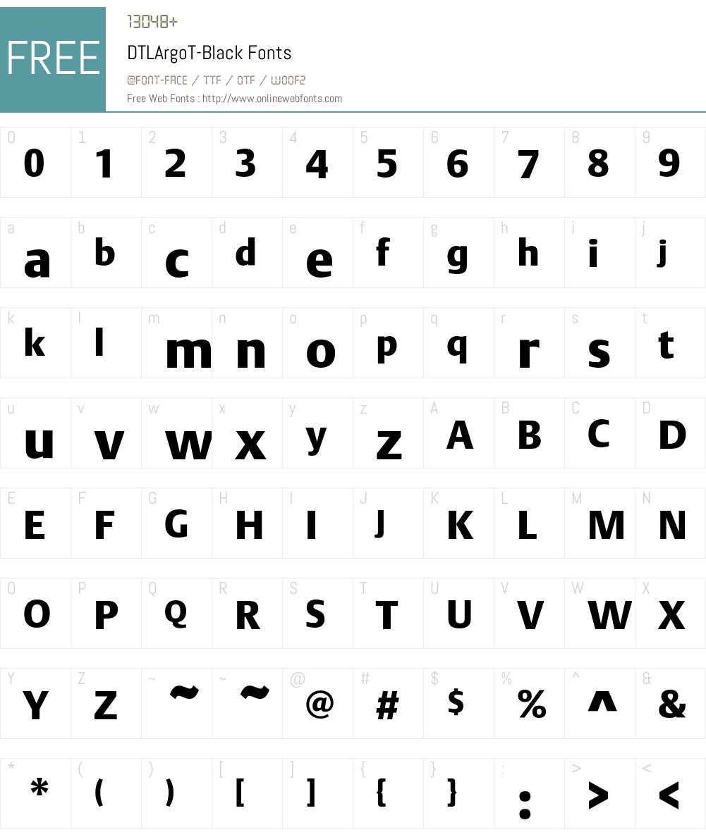 DTLArgoT Font Screenshots