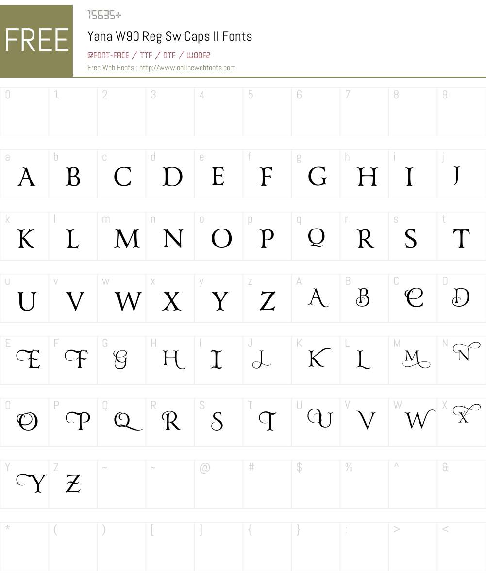 YanaW90-RegSwCapsII Font Screenshots