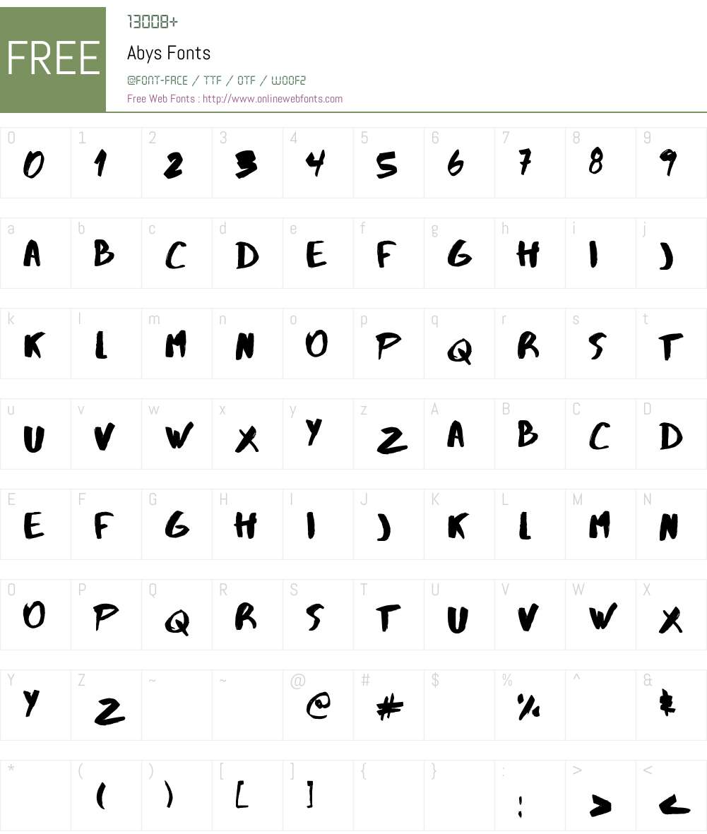 Abys Font Screenshots