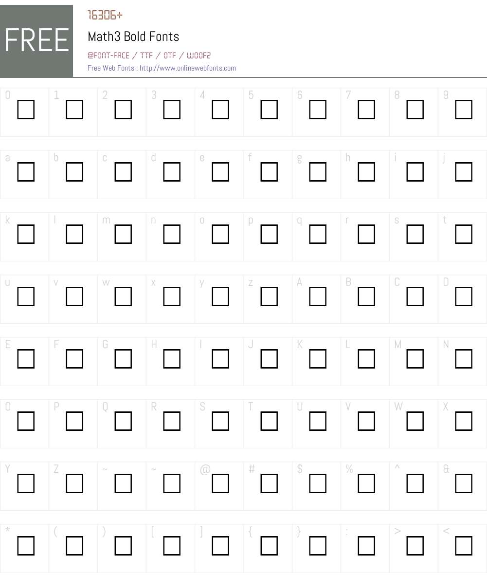 Math3 Font Screenshots