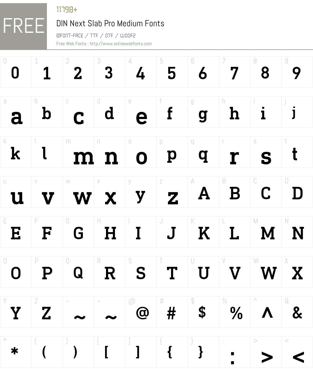DIN Next Slab Pro Medium Font Screenshots