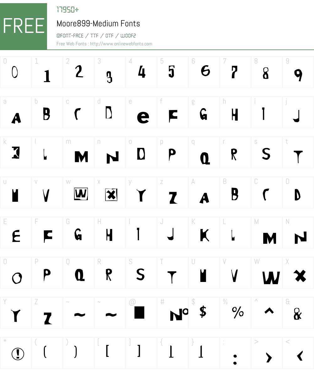 Moore899 Font Screenshots