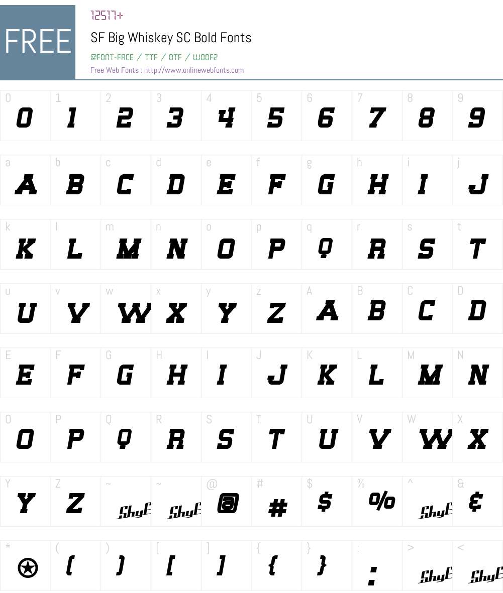 SF Big Whiskey SC Font Screenshots