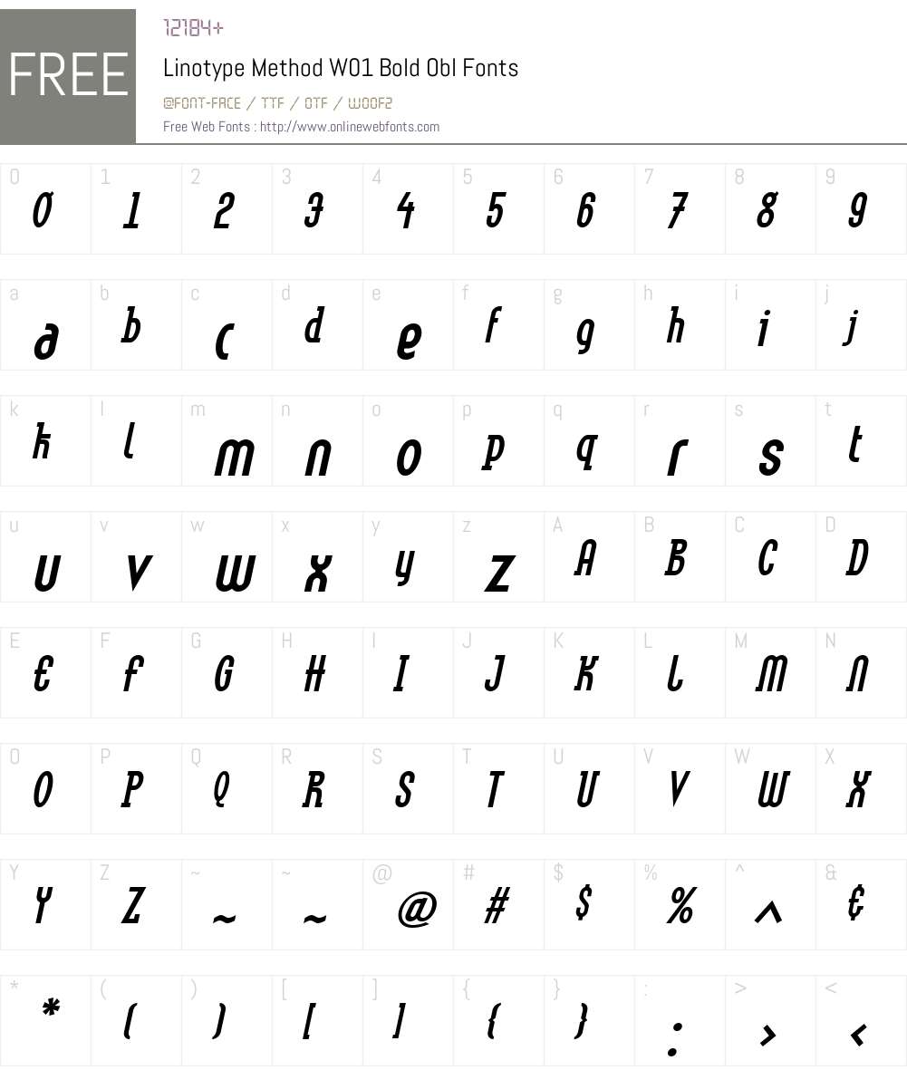 LinotypeMethodW01-BoldObl Font Screenshots