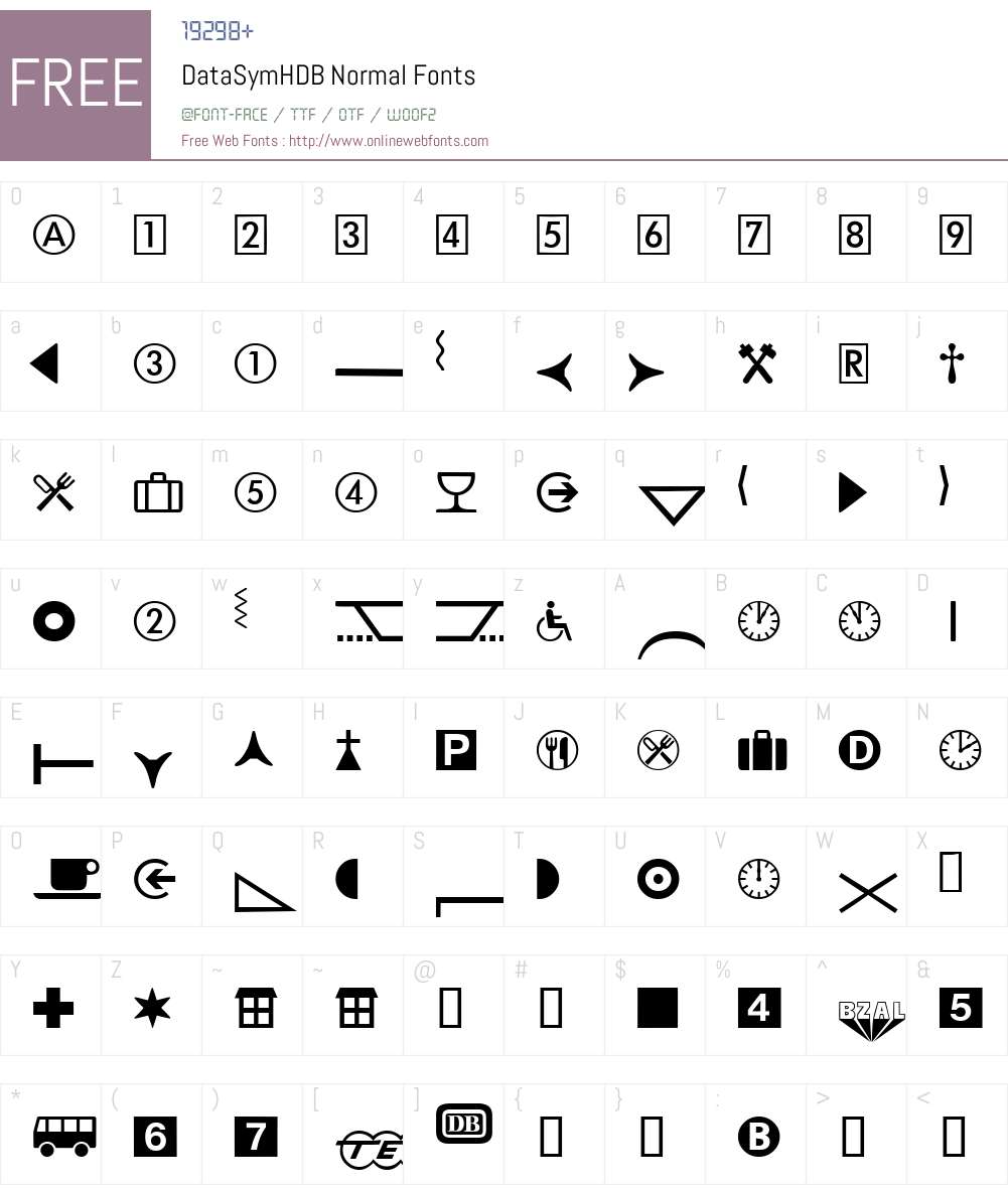 DataSymHDB Font Screenshots