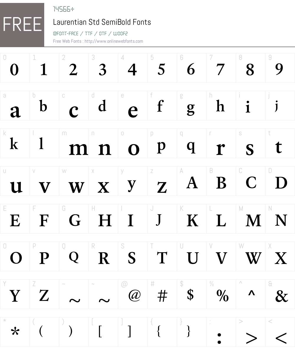 Laurentian Std Font Screenshots