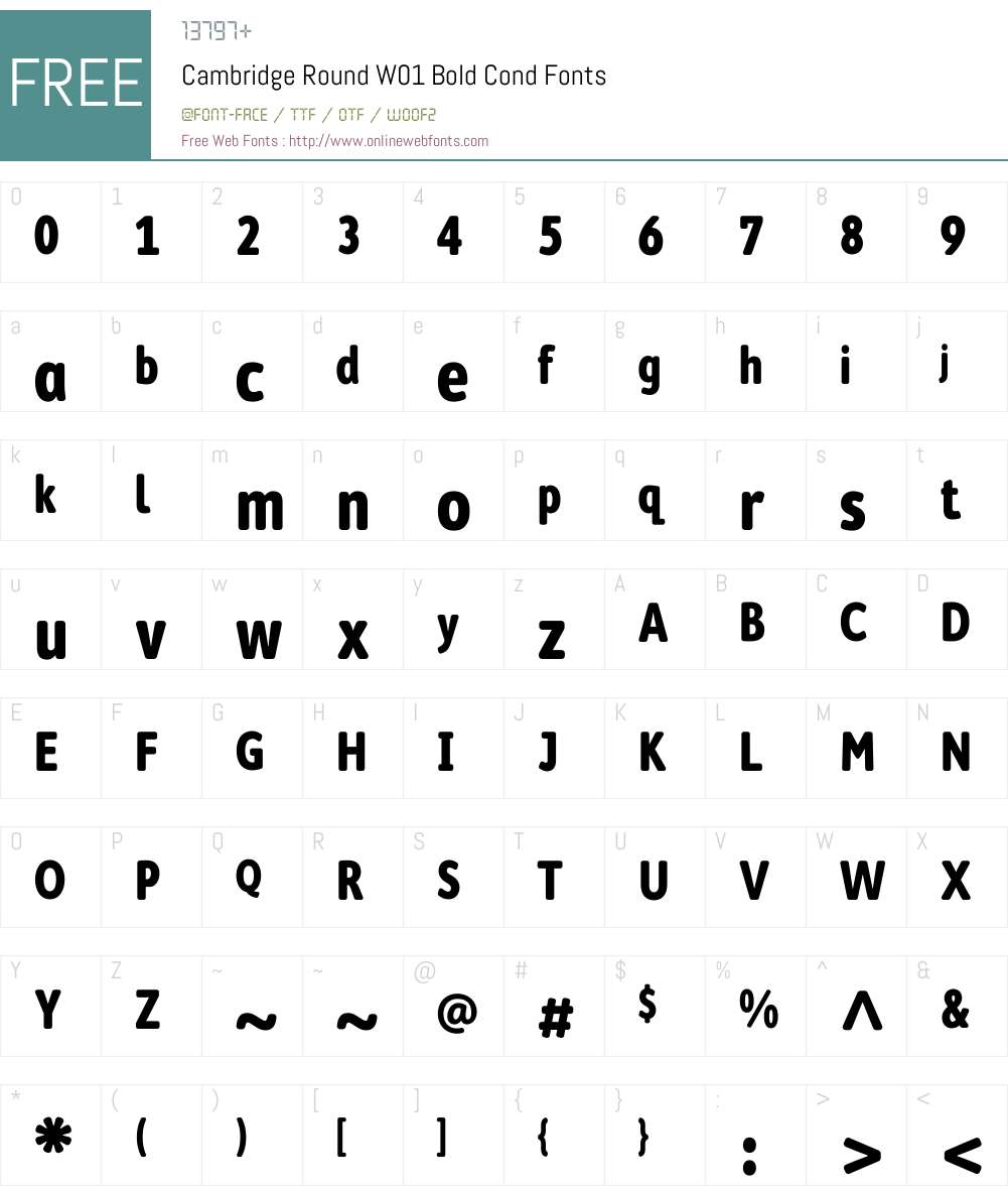 CambridgeRoundW01-BoldCond Font Screenshots
