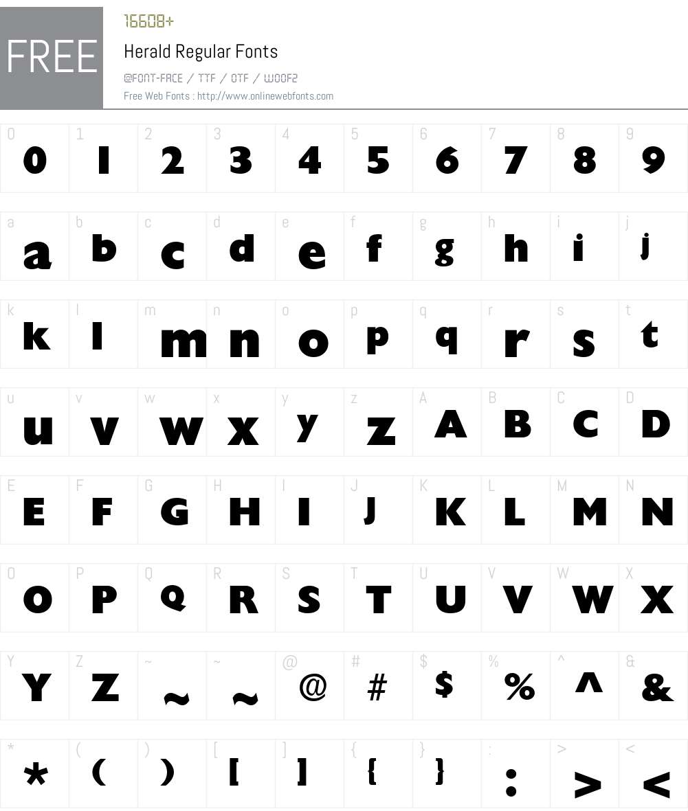 Herald Font Screenshots