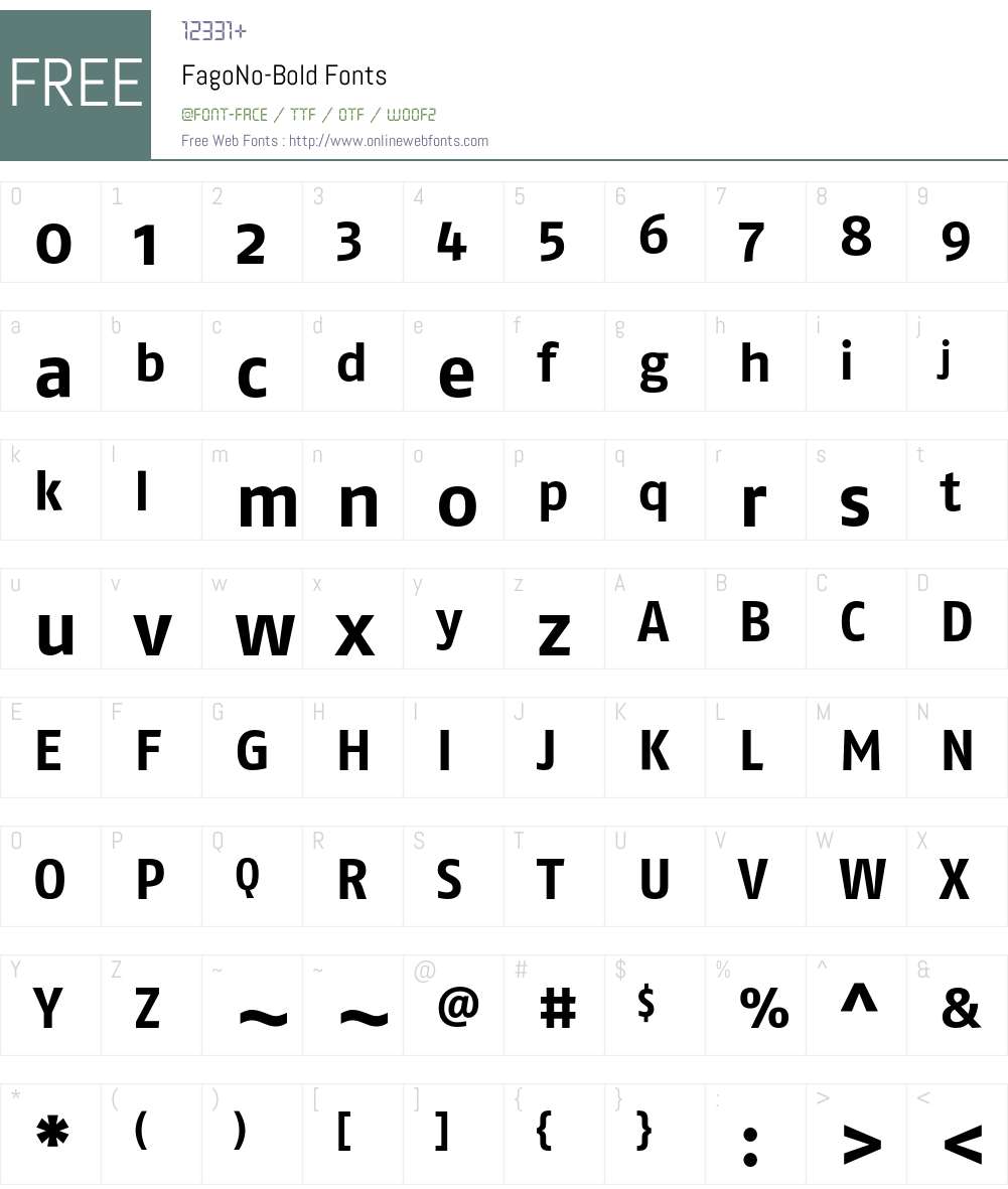FagoNo Font Screenshots
