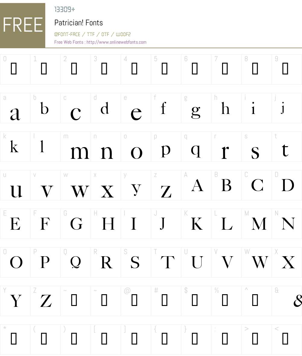 Patrician! Font Screenshots