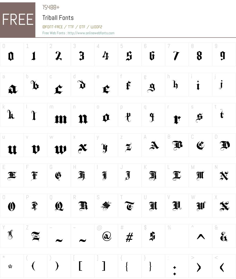 Triball Font Screenshots