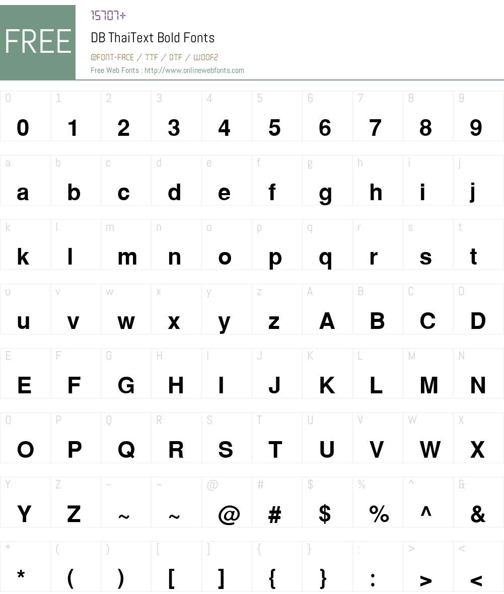 DB ThaiText Font Screenshots
