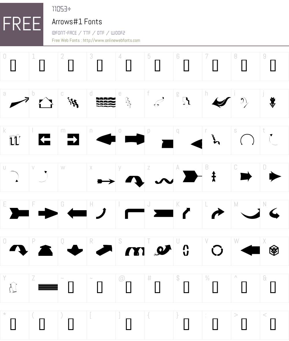 Arrows#1 Font Screenshots
