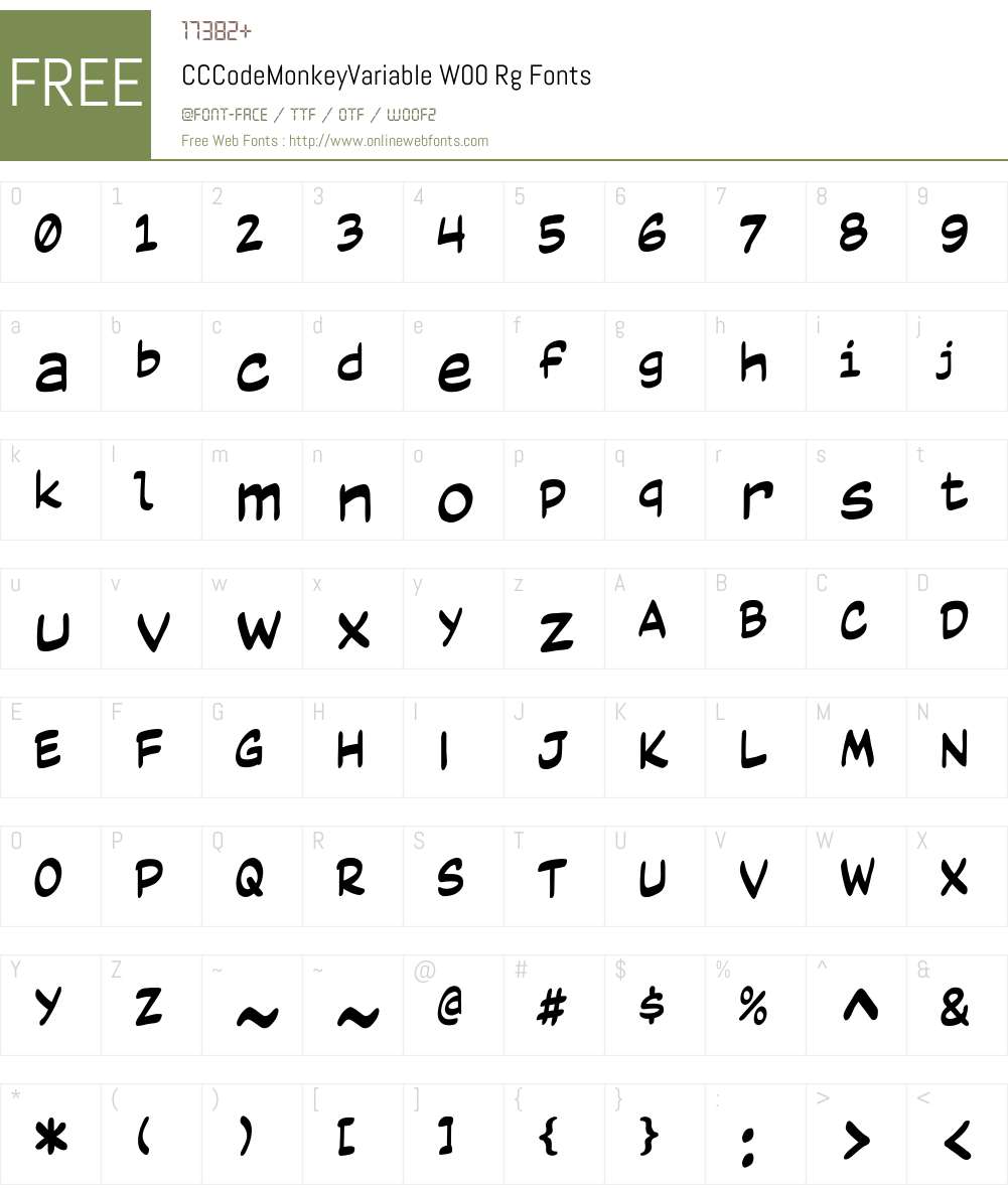 CCCodeMonkeyVariableW00-Rg Font Screenshots