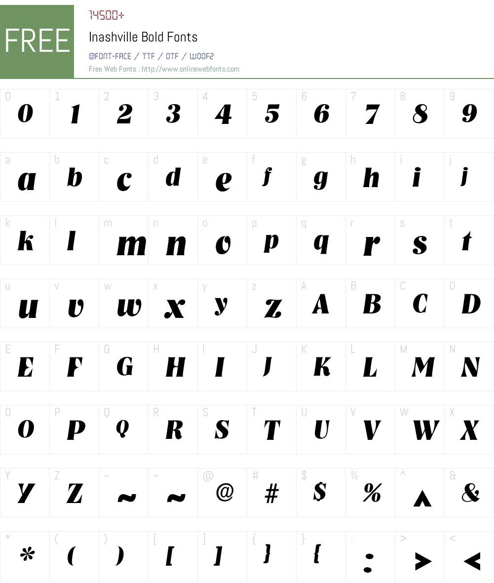 Inashville Font Screenshots
