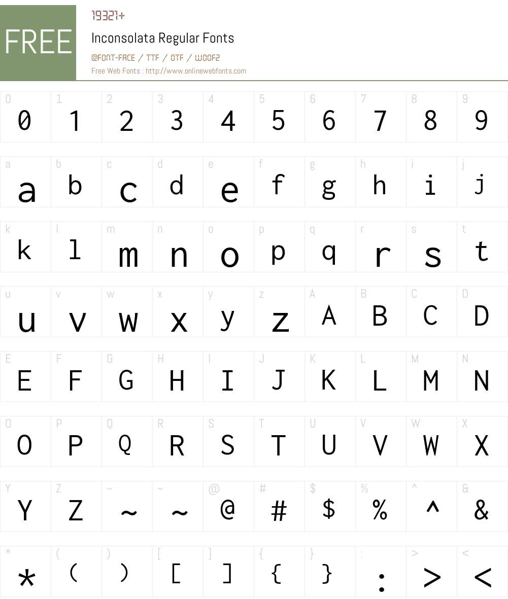 Inconsolata Font Screenshots