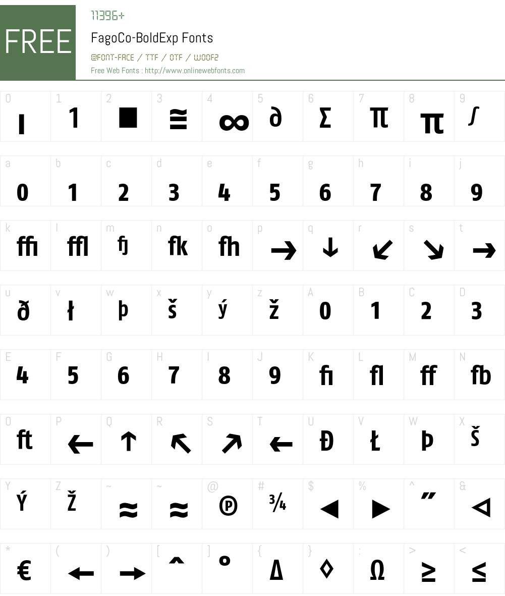 FagoCo Font Screenshots