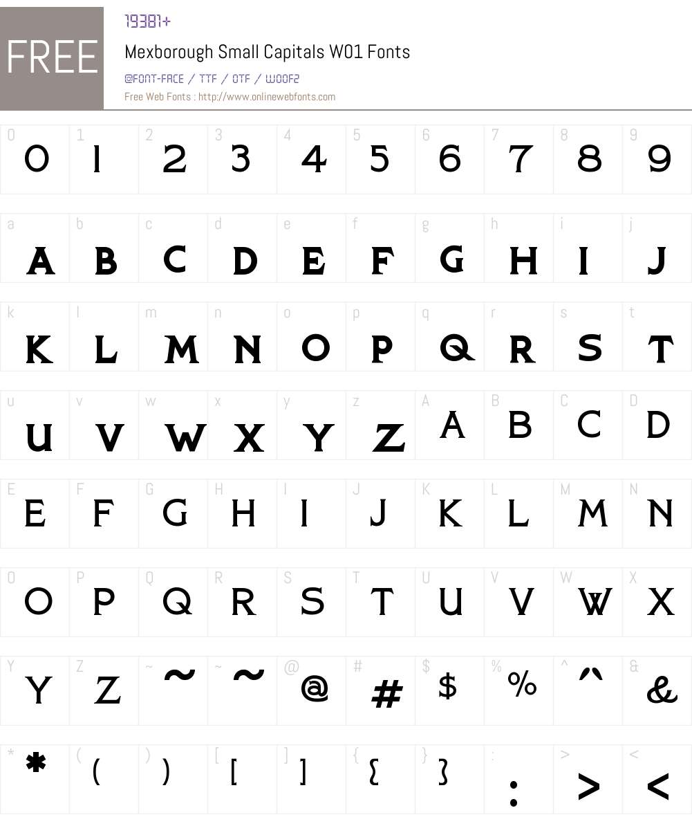 MexboroughSmallCapitalsW01 Font Screenshots
