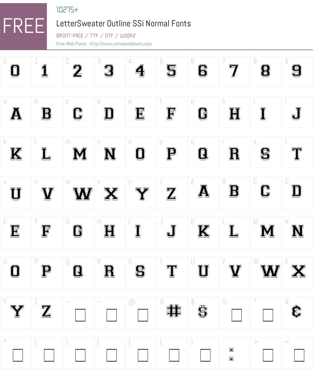 LetterSweater Outline SSi Font Screenshots