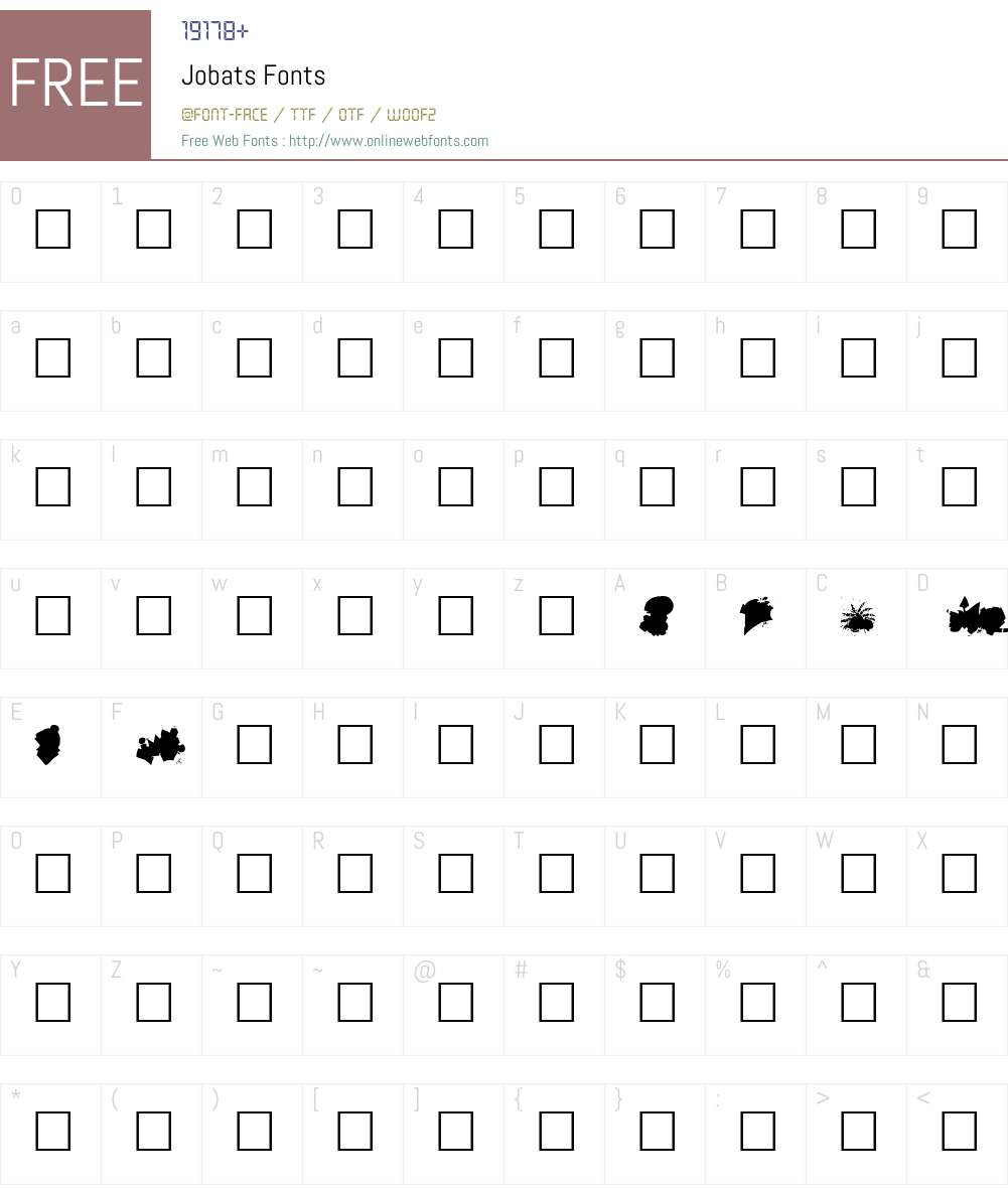 Jobats Font Screenshots