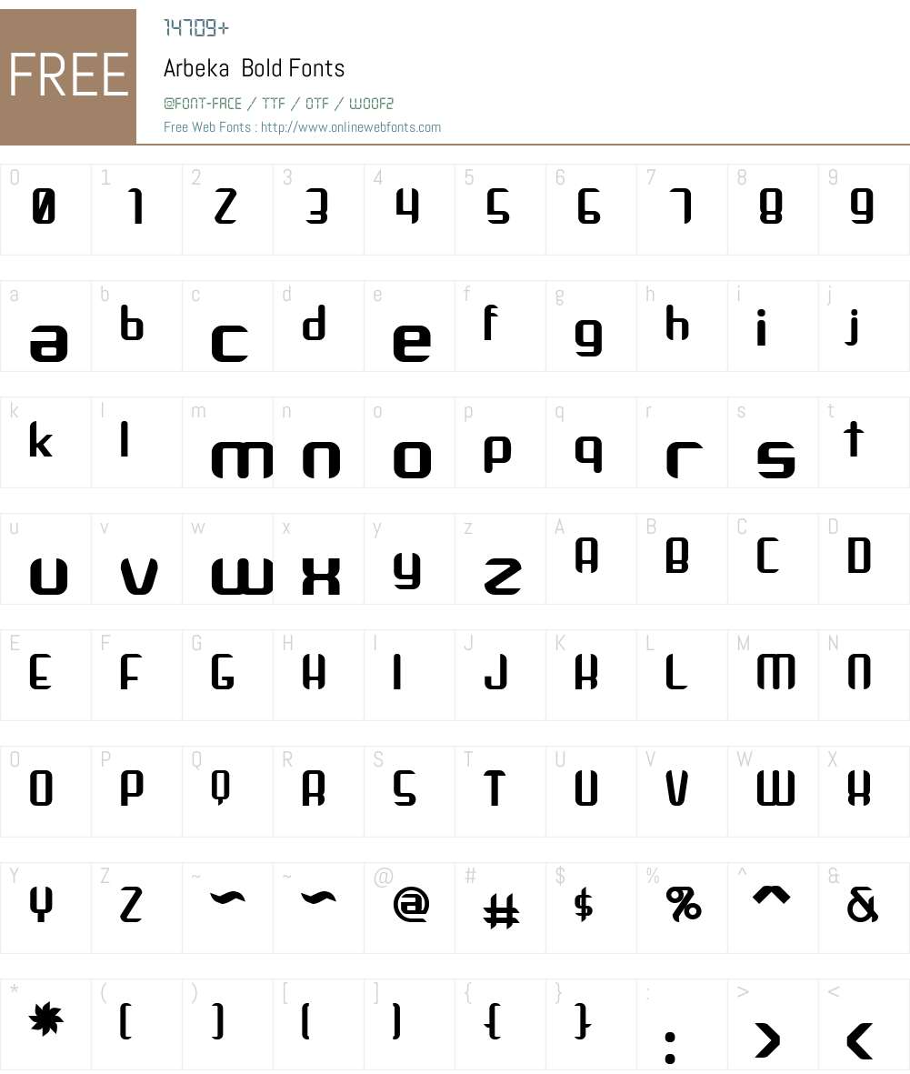Arbeka Font Screenshots
