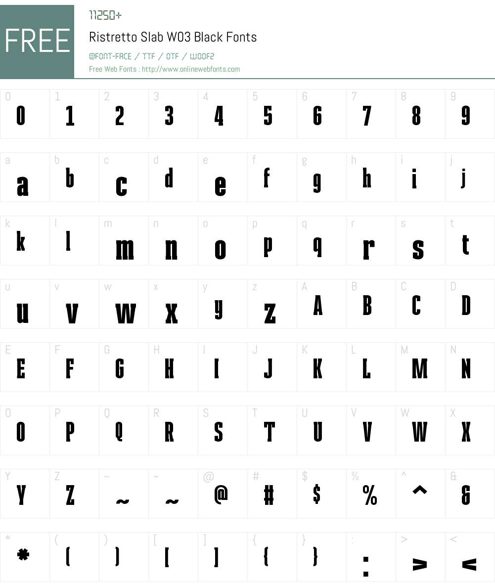 Ristretto Slab Font Screenshots