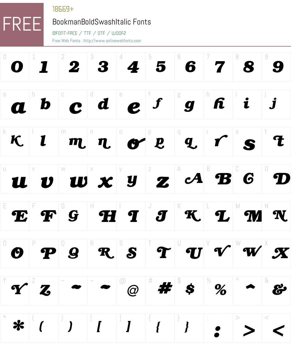 Bookman Font Screenshots