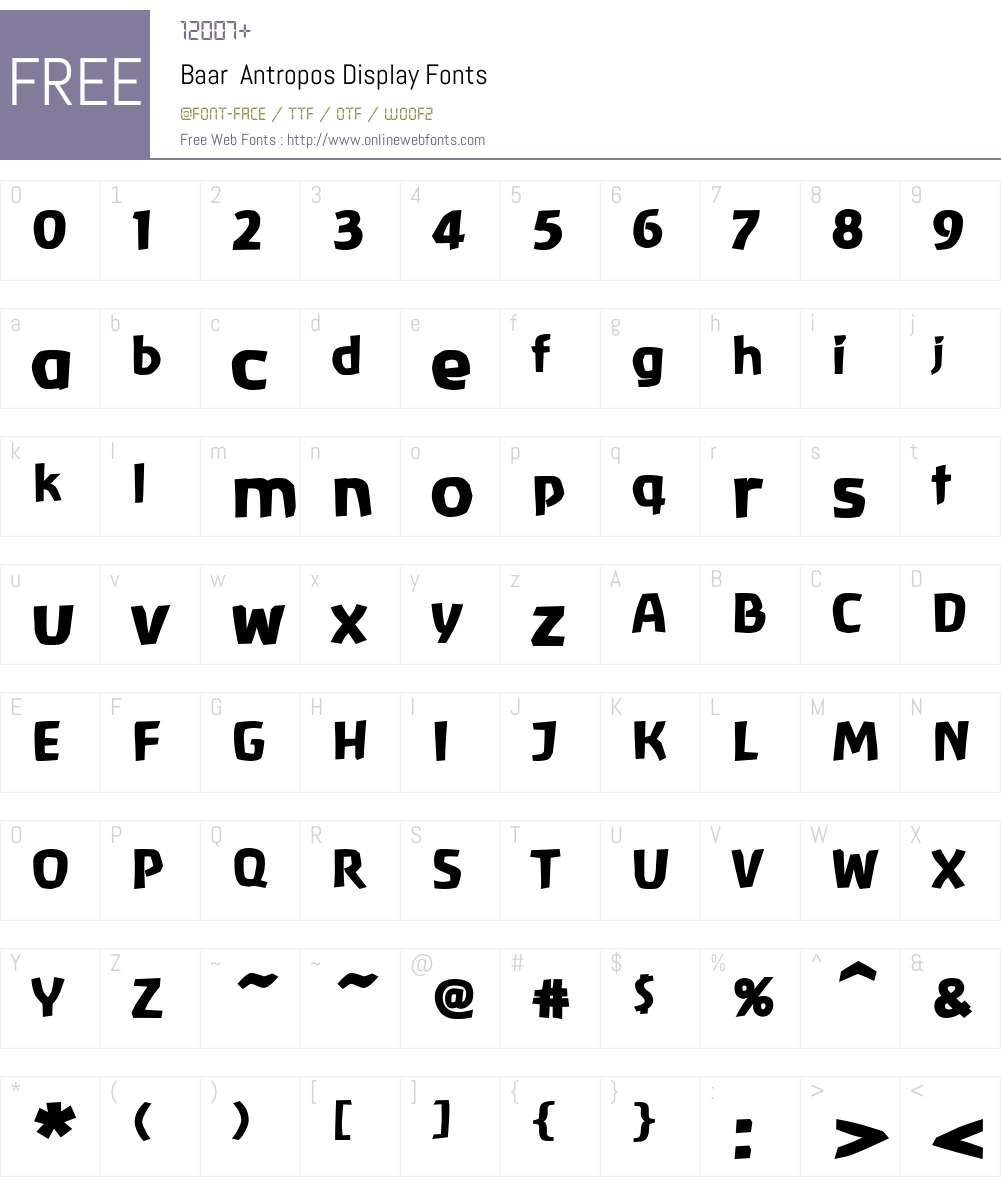 Baar Antropos Display Font Screenshots
