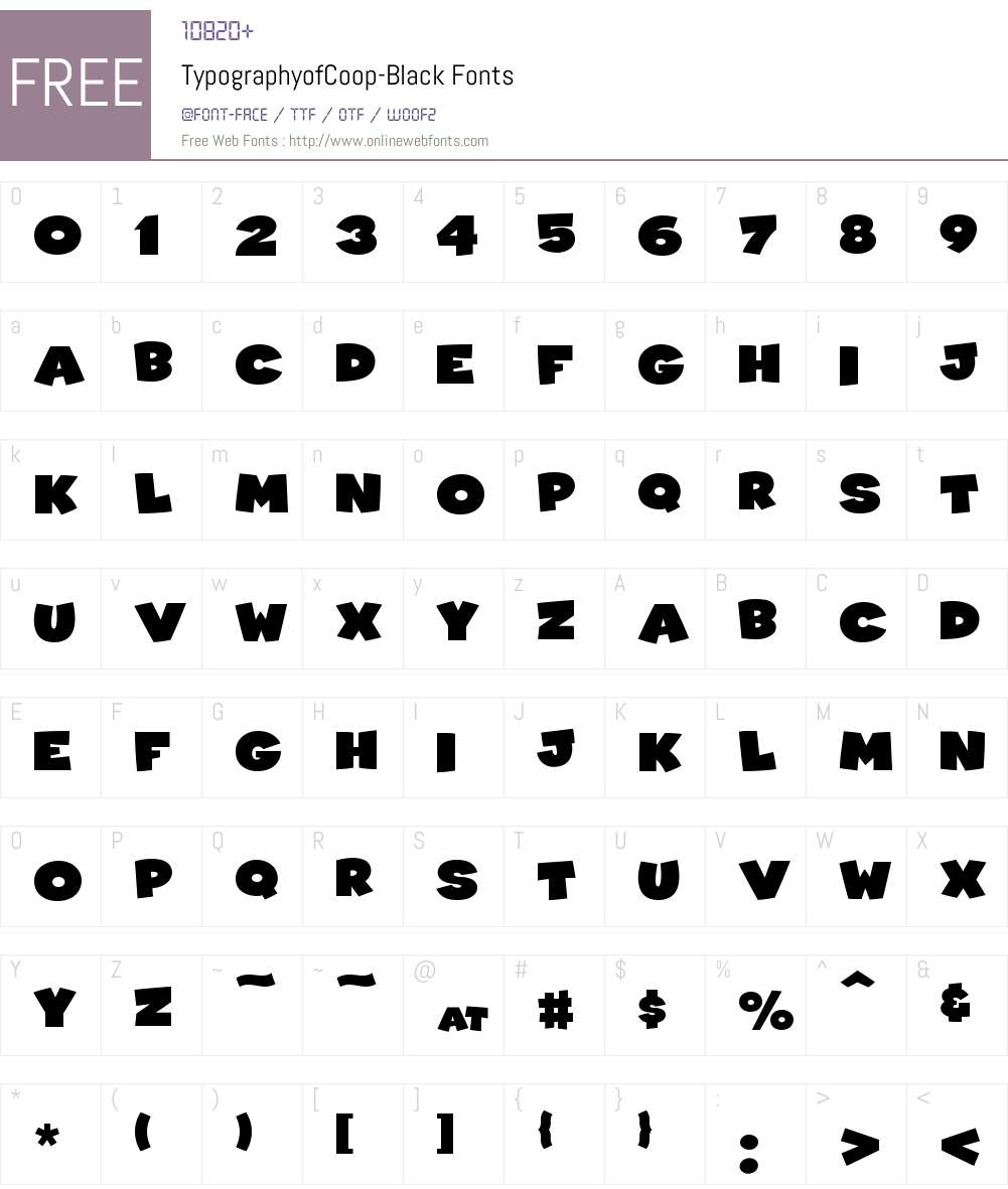 TypographyofCoop-Black Font Screenshots
