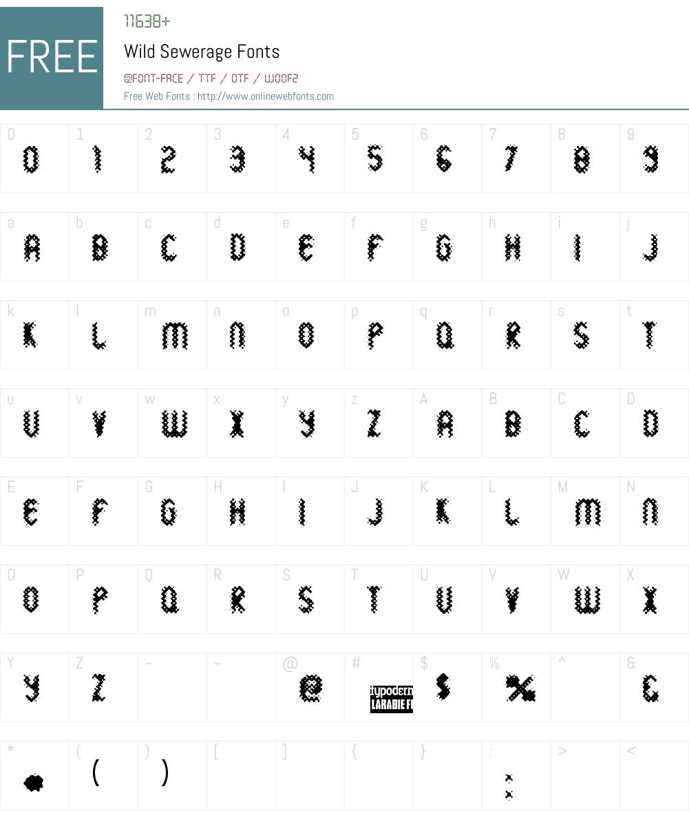 Wild Sewerage Font Screenshots