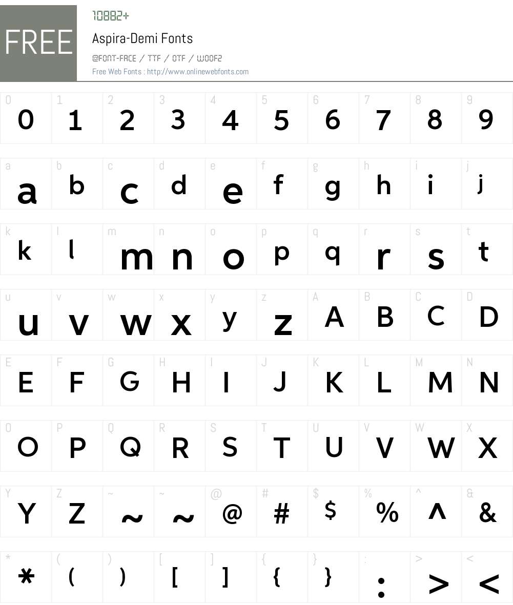 Aspira Light Font Screenshots