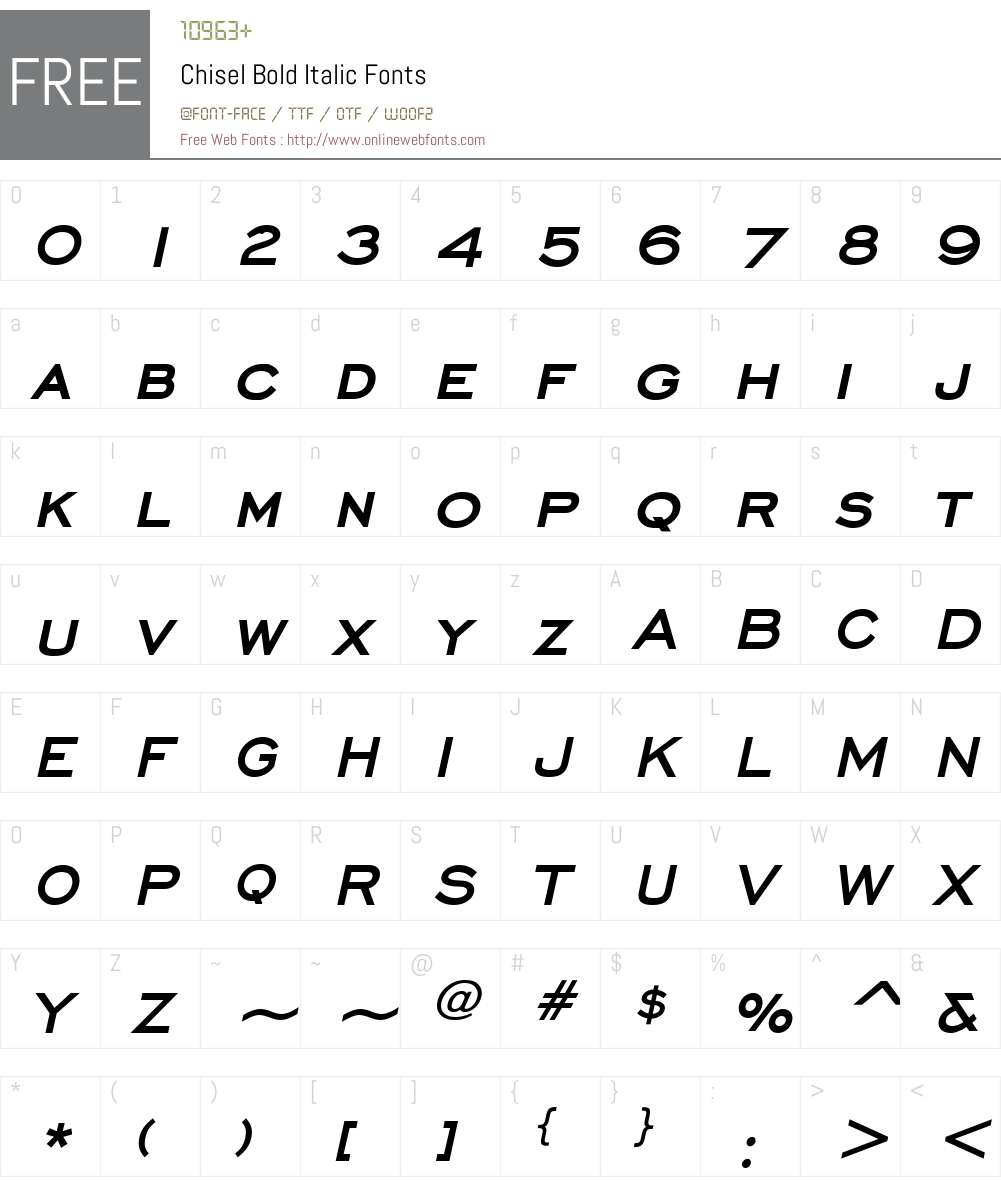 Chisel Font Screenshots