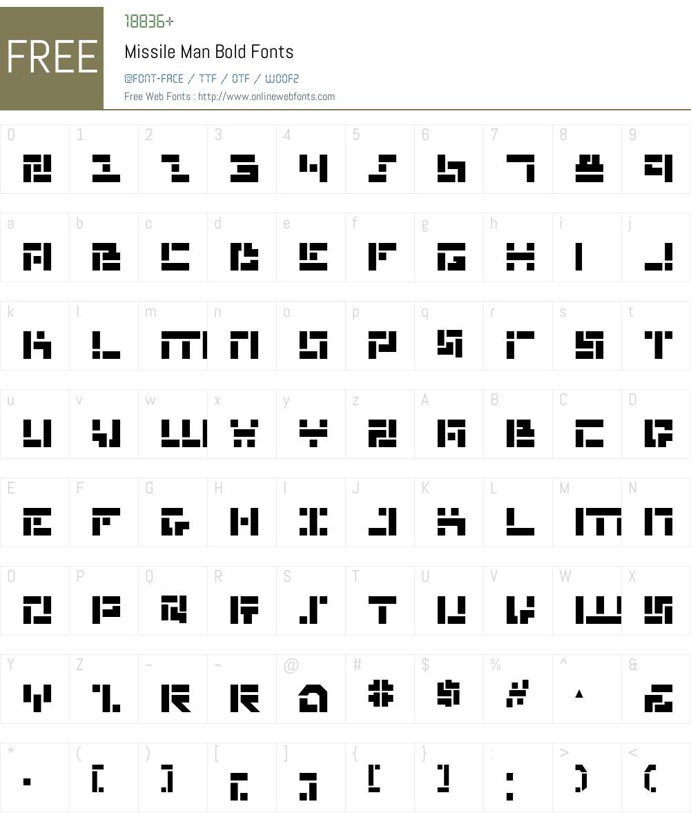Missile Man Bold Font Screenshots