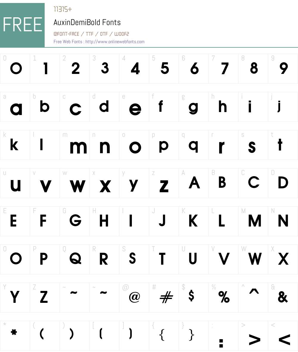 AuxinDemiBold Font Screenshots