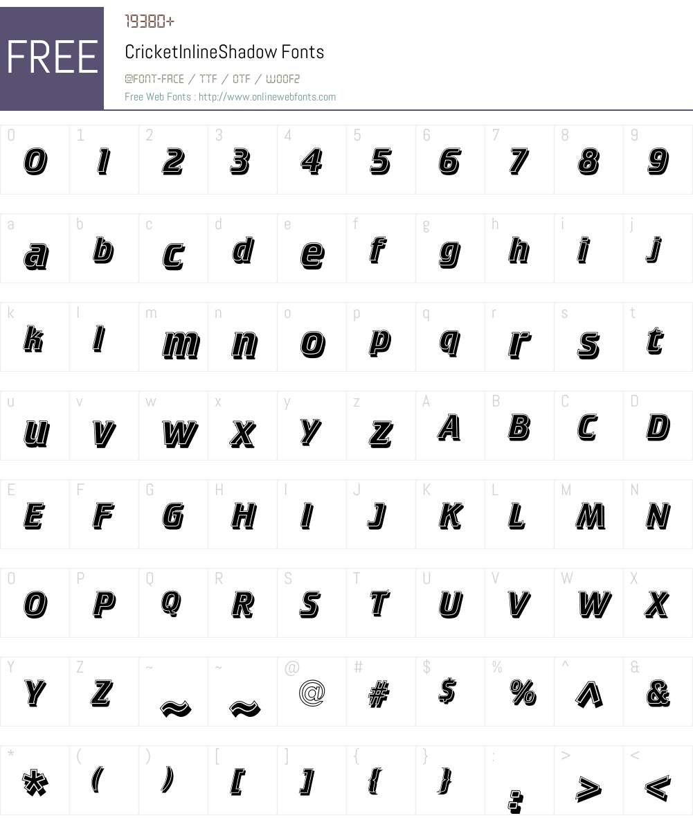 CricketInlineShadow Font Screenshots
