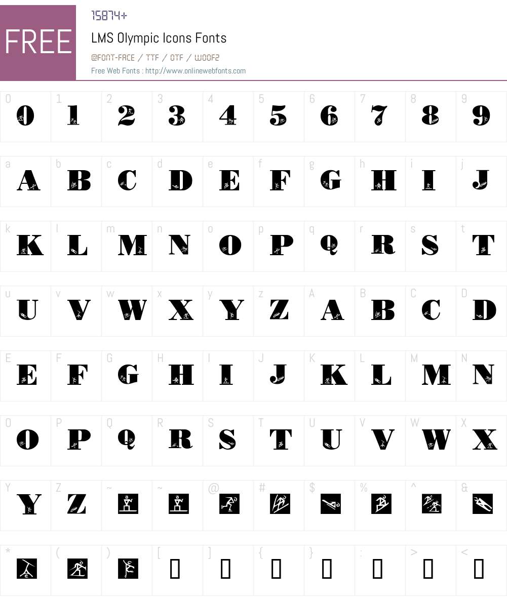 LMS Olympic Icons Font Screenshots