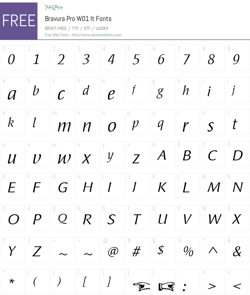 BravuraProW01-It Font Screenshots