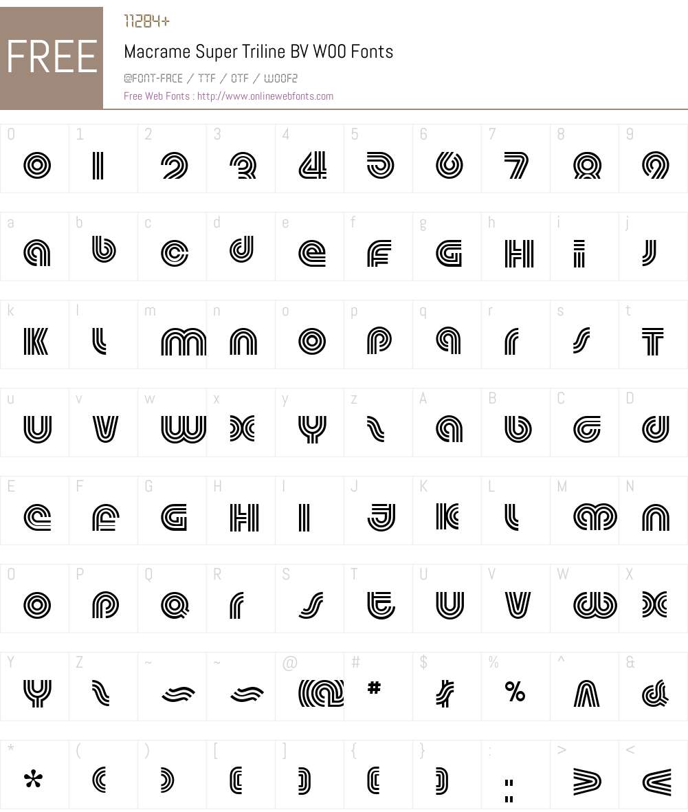 Macrame Super Triline BV Font Screenshots