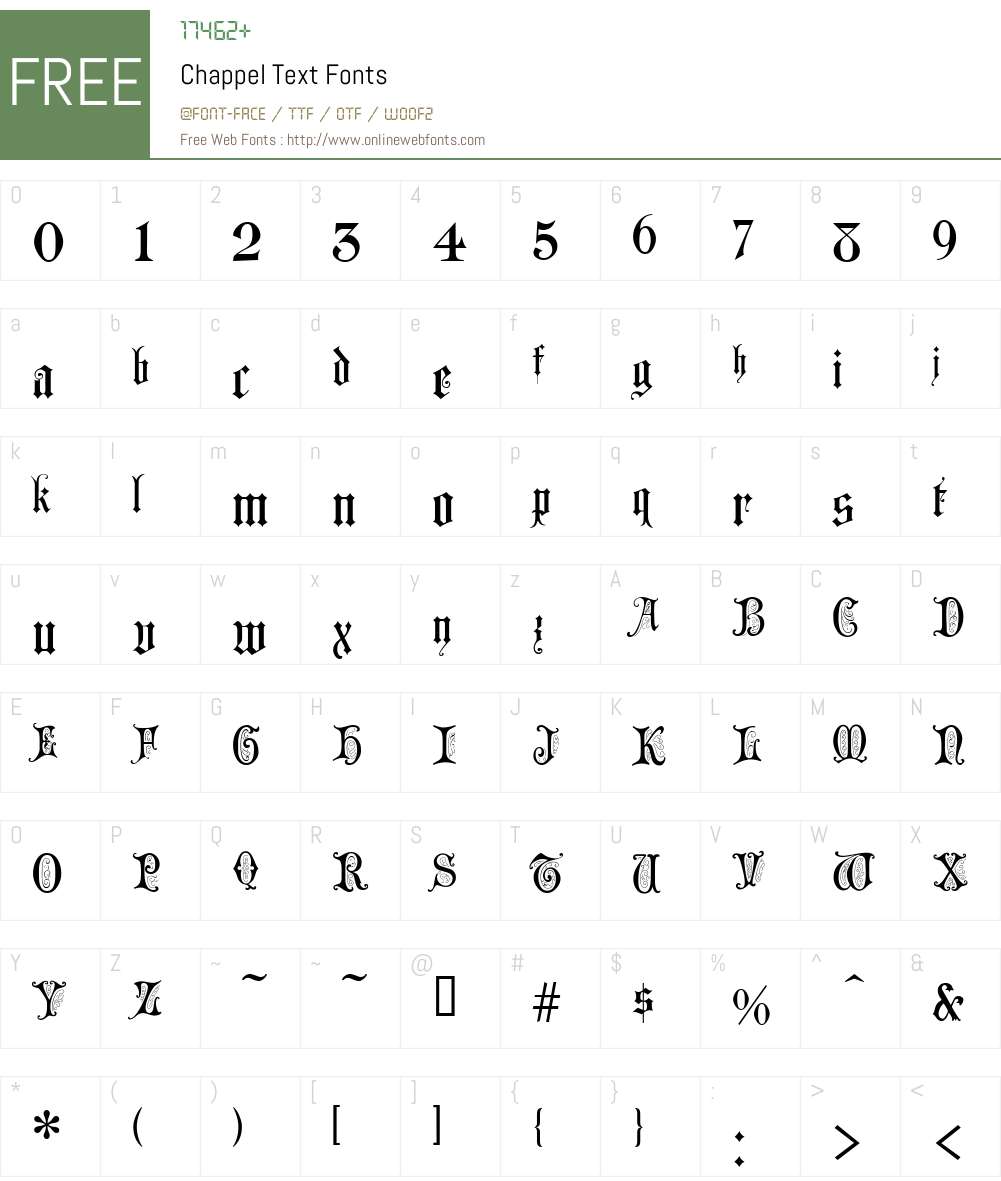 Chappel Text Font Screenshots