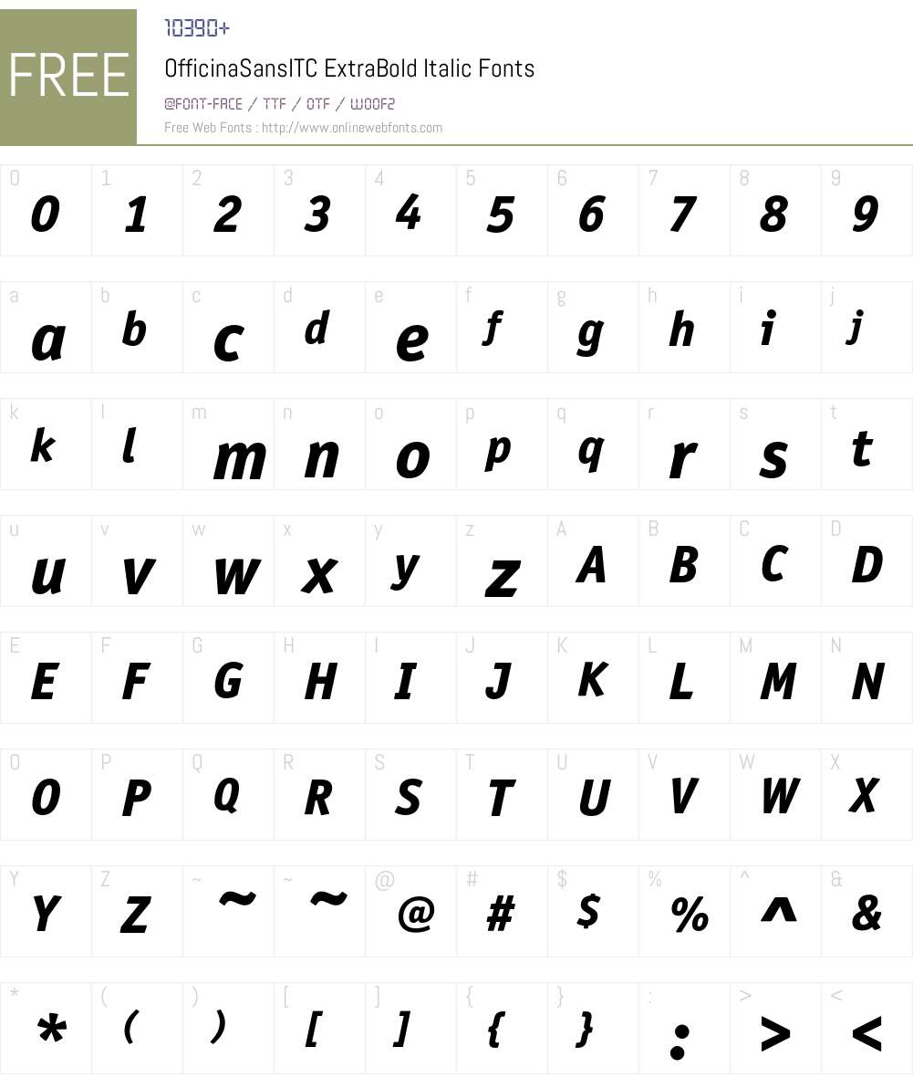 OfficinaSansITC Font Screenshots