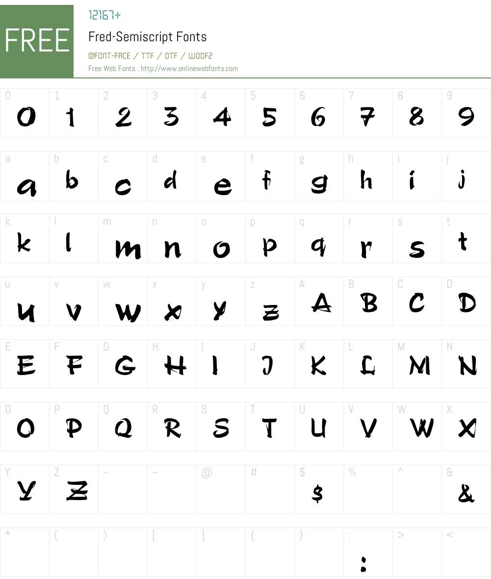 Fred-Semiscript Font Screenshots