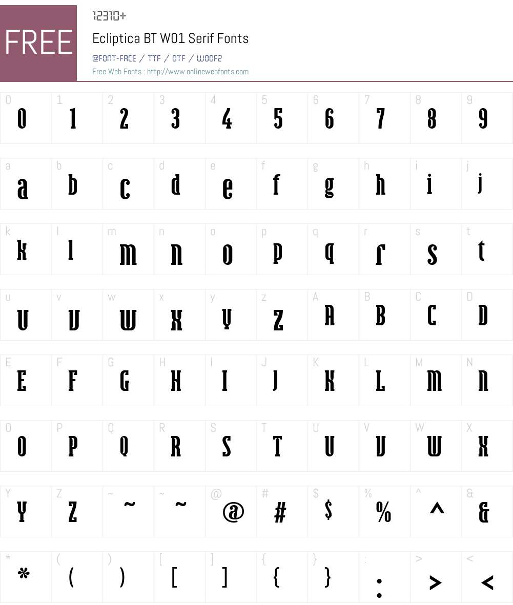 EclipticaBTW01-Serif Font Screenshots