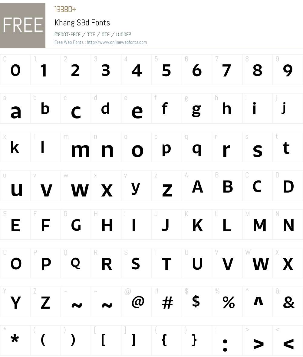 Khang SBd Font Screenshots