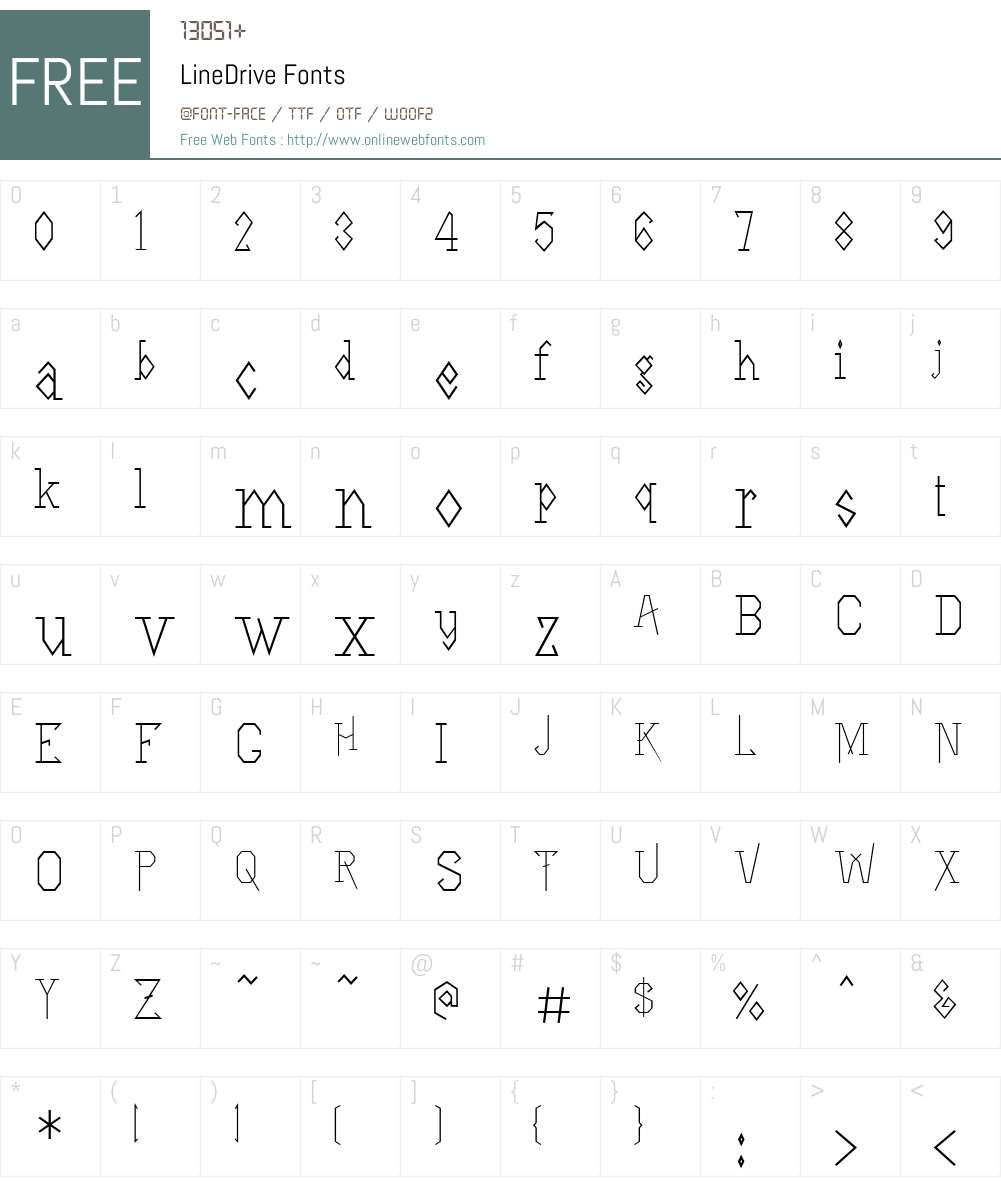 LineDrive Font Screenshots