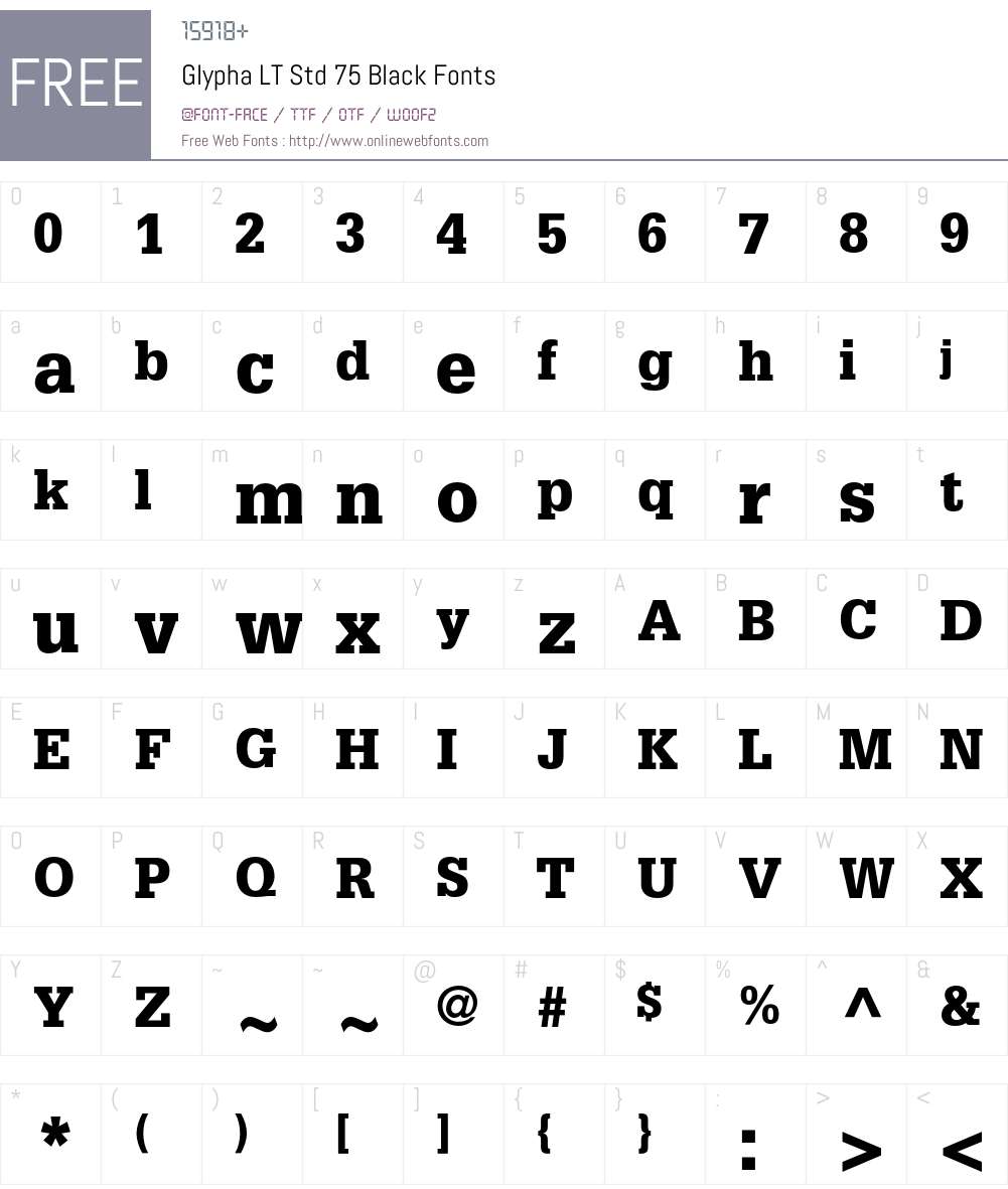 Glypha LT Std Font Screenshots