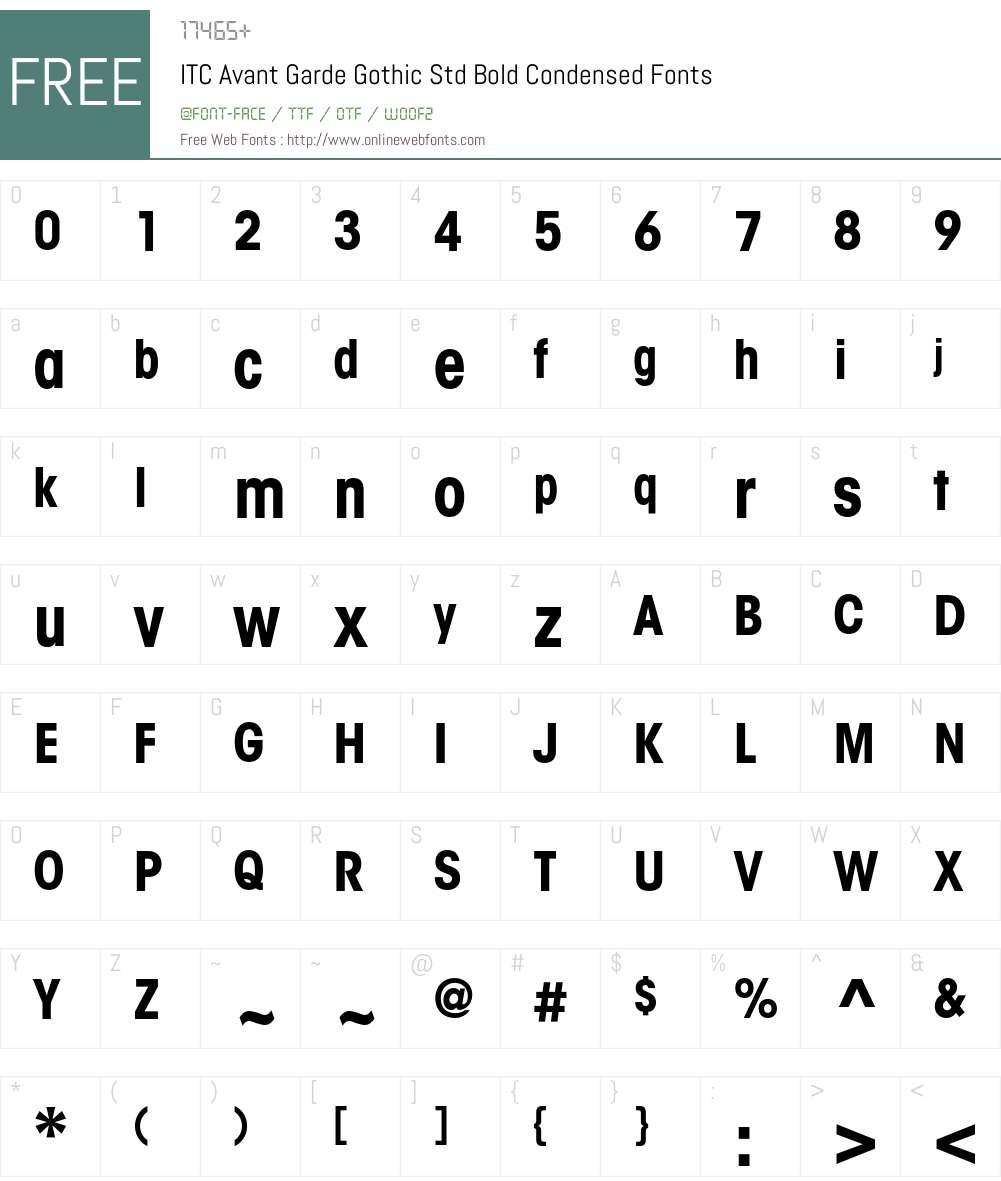 ITC Avant Garde Gothic Std Font Screenshots