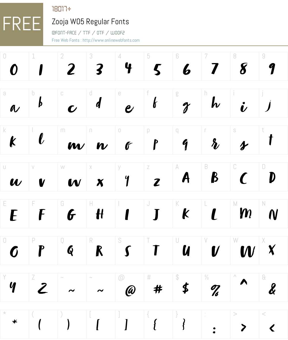 Zooja Pro Font Screenshots
