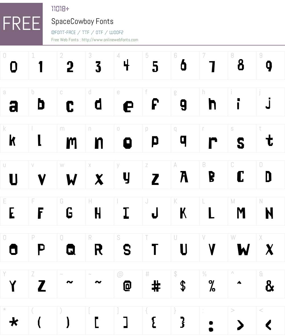 SpaceCowboy Font Screenshots