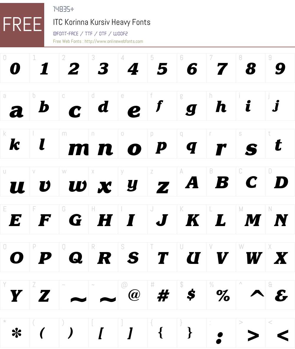 ITC Korinna Font Screenshots