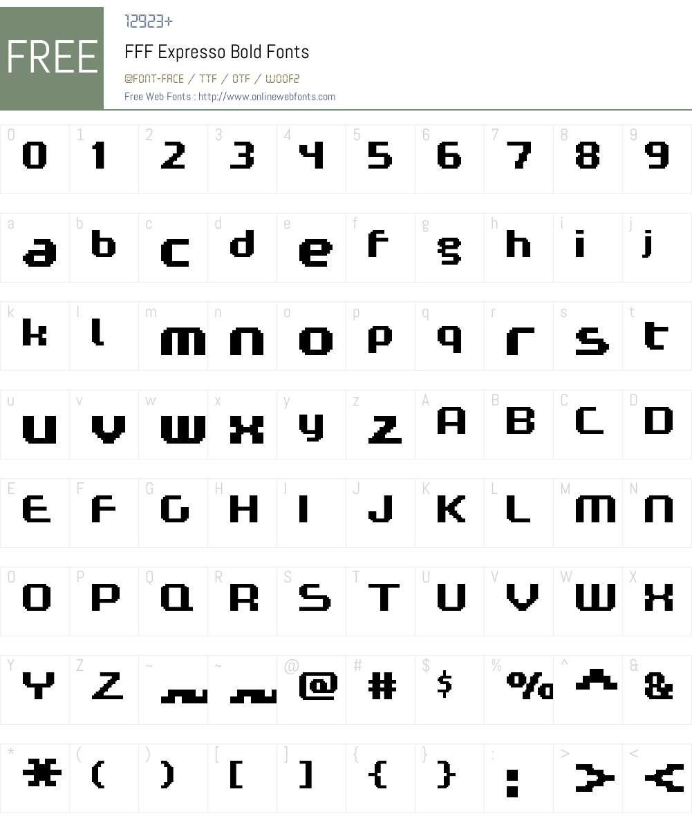FFF Expresso Bold Font Screenshots